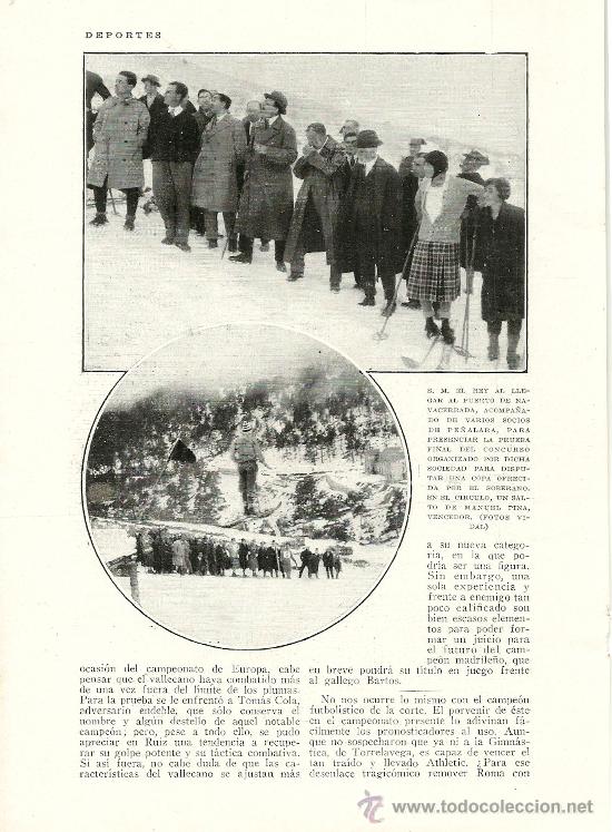 Collezionismo di Riviste e Giornali: * DEPORTES * F&uacute;tbol: Alav&eacute;s, Racing, Athletic; el rey con socios del Pe&ntilde;alara en Guadarrama...- 1928