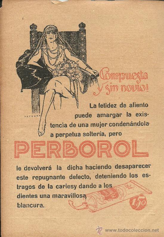 Coleccionismo de Revistas y Peri&oacute;dicos: Publicidad dent&iacute;frico Perborol / dibujo de Loygorri - 1927