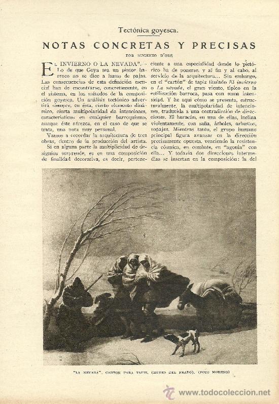 Colecionismo de Revistas e Jornais: * GOYA * Tect&oacute;nica goyesca: notas concretas y precisas / por Eugenio d&acute;Ors  - 1928