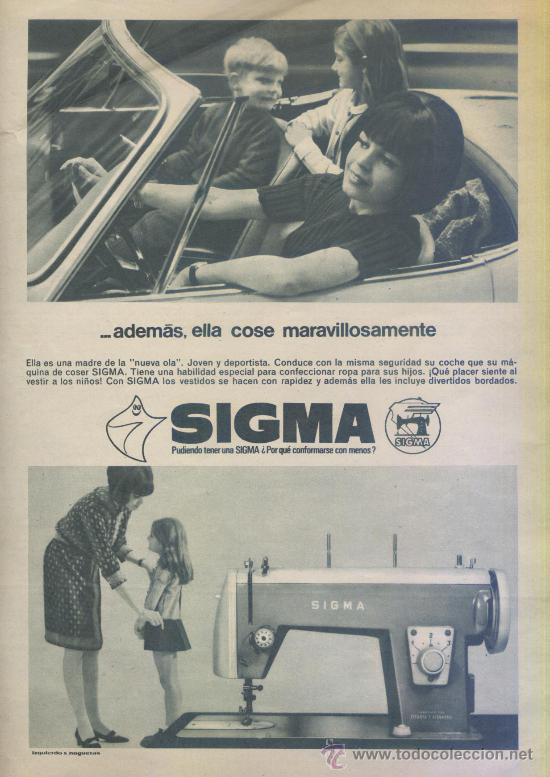 Collezionismo di Riviste e Giornali: ANUNCIO MAQUINA DE COSER *SIGMA* - 1965 - RECORTE REVISTA