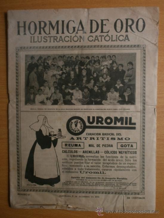 Coleccionismo de revistas y peri&oacute;dicos: LA HORMIGA DE ORO N&ordm;45.1919.BASILICA DE LORETO,MADRID,EIBAR-HOMENAJE A USANDIZAGA,MURCIA.