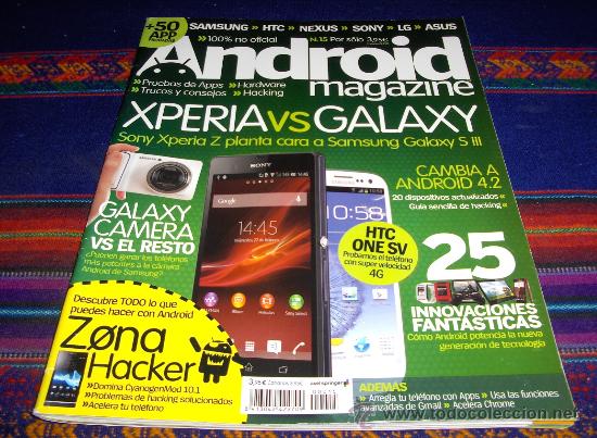 Sammeln von Zeitschriften und Zeitungen: ANDROID MAGAZINE N&ordm; 15. SONY XPERIA Z VS SAMSUNG GALAXY S III. .