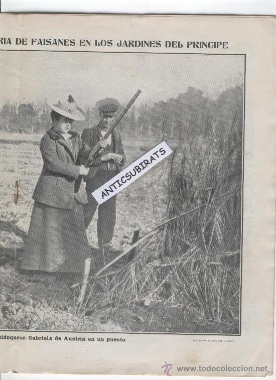 Coleccionismo de Revistas y Peri&oacute;dicos: REVISTA A&Ntilde;O 1905 FEMINISMO LA CAZA FEMENINA DE FAISANES EN ARANJUEZ CACERIA PASTILLAS MORELLO