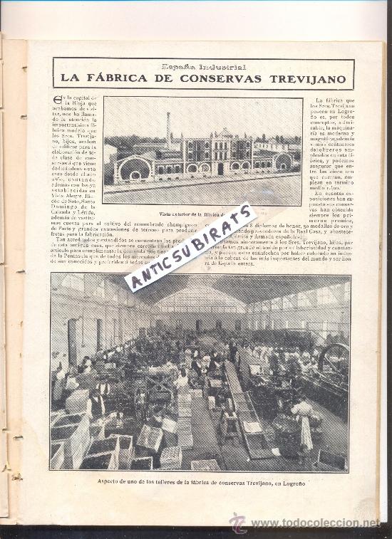 Collection Magazines and Newspapers: REVISTA A&Ntilde;O 1909 FABRICA DE CONSERVAS TREVIJANO LOGRO&Ntilde;O LA RIOJA