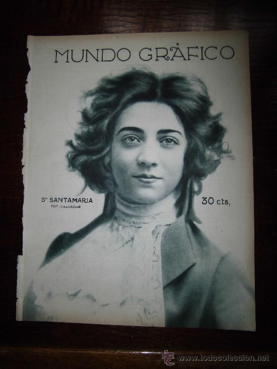Coleccionismo de Revistas y Peri&oacute;dicos: STA SANTAMARIA FOTO CALVACHE  HOJA DE REVISTA MUNDO GRAFICO 1923
