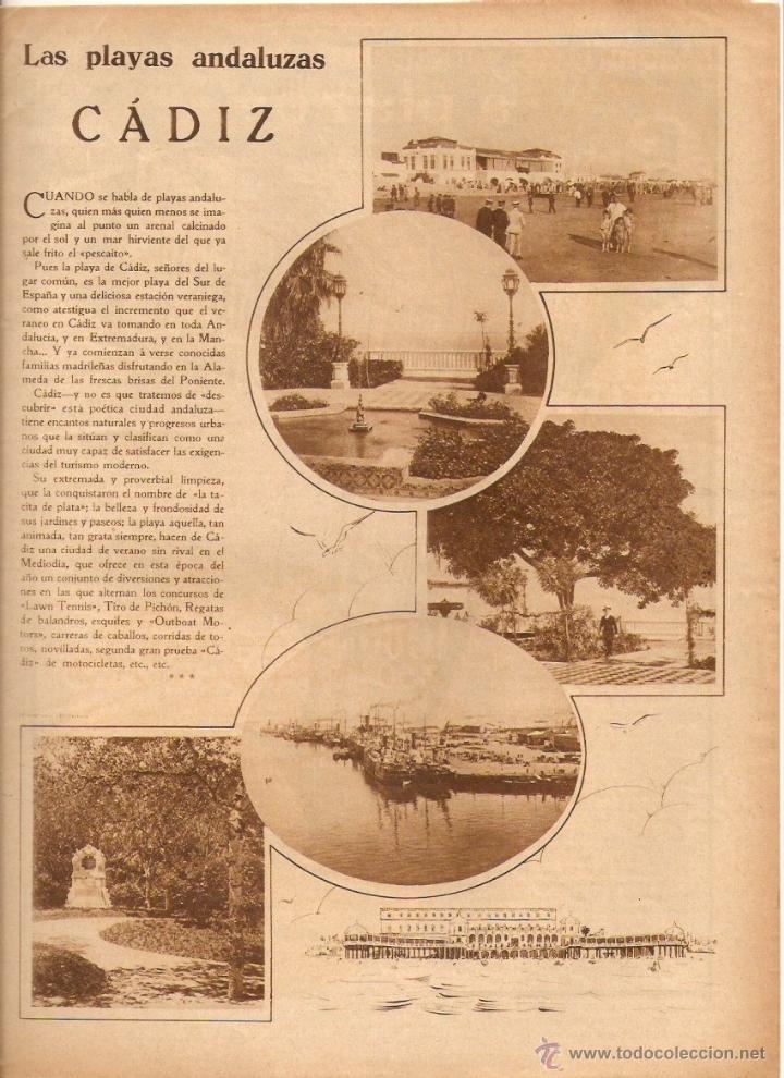 Collezionismo di Riviste e Giornali: A&Ntilde;O 1929 MANOLO BIENVENIDA TORERO PLAYAS ANDALUZAS CADIZ FAROLES FAROLAS FAROLERO