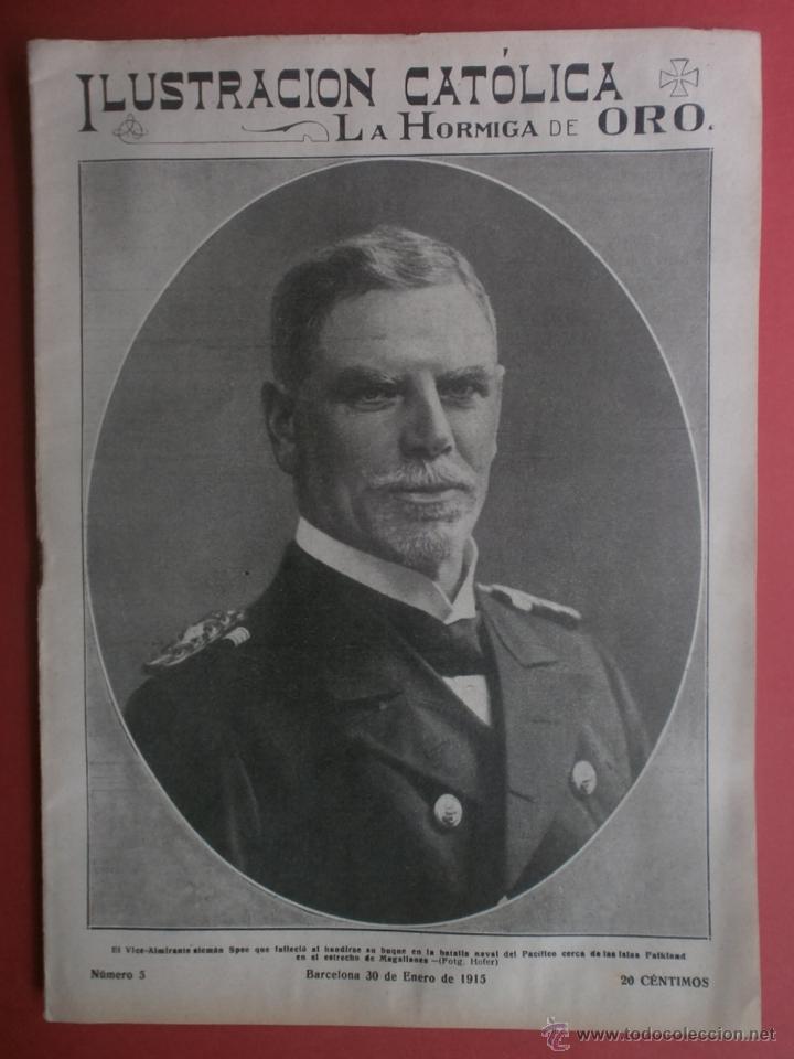 Coleccionismo de revistas y peri&oacute;dicos: LA HORMIGA DE ORO N&ordm;5.1915.CERVERA,LAS COSTAS DE INGLATERRA,BATALLA NAVAL,IGLESIA RUSA-SUWALKI.
