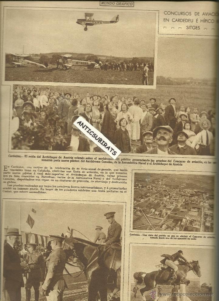 Coleccionismo de revistas y peri&oacute;dicos: REVISTA 1930 AVIACION EN CARDEDEU HIPICA SITGES HENO DE PRAVIA FRONTON EIGOIBAR CARCAGENTE GODELLA