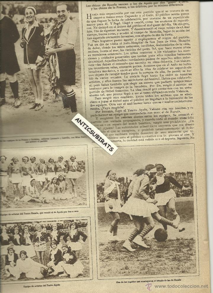 Collection Magazines and Newspapers: REVISTA A&Ntilde;O 1931 FUTBOL FEMENINO EN ESPA&Ntilde;A VALENCIA TEATRO APOLO RUZAFA CUMBRES MAYORES HINOJALES