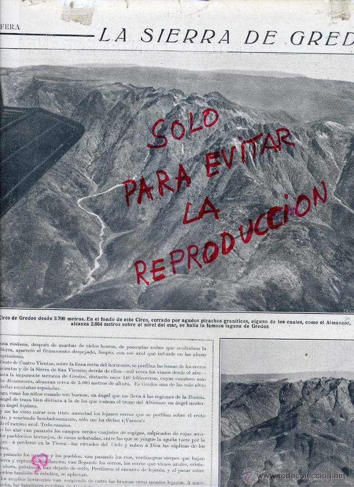 Coleccionismo de Revistas y Peri&oacute;dicos: SIERRA DE GREDOS 1921 VISTA AEREA HOJA DOBLE REVISTA