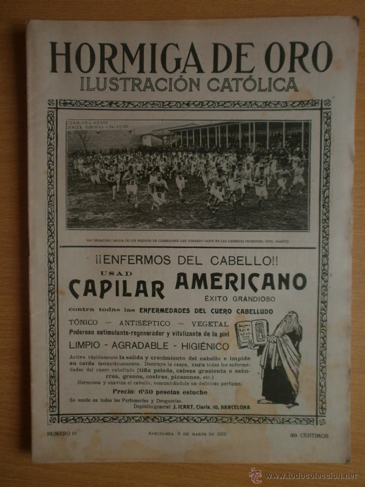 Coleccionismo de revistas y peri&oacute;dicos: LA HORMIGA DE ORO N&ordm;10.1919.MADRID-DO&Ntilde;A VICTORIA,SABADELL-FIESTA DEL ARBOL,MELILLA,SAN SEBASTIAN.