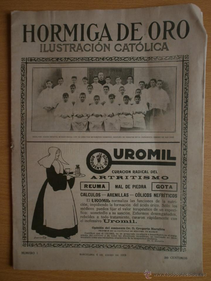Coleccionismo de revistas y peri&oacute;dicos: LA HORMIGA DE ORO N&ordm;1.1919.ENTIERRO DEL ARZOBISPO DE TARRAGONA,MADRID Y MURCIA,EIBAR,REGION CATALANA