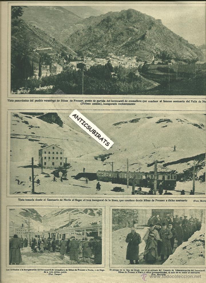 Colecionismo de Revistas e Jornais: 1931 FERROCARRIL CREMALLERA RIBAS DE FRESSER FRESER NURIA RIBES ESCOLTES A MONCADA I REIXAC MONTCADA