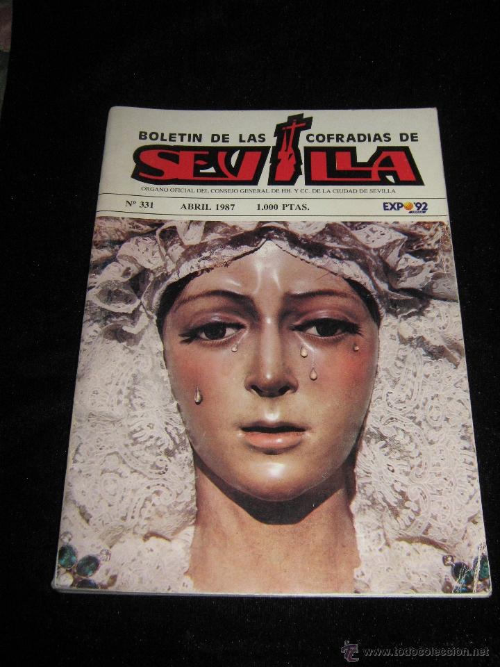 Coleccionismo de Revistas y Peri&oacute;dicos: BOLETIN DE LAS COFRADIAS DE SEVILLA - N&ordm; 331 - ABRIL DE 1987 - ANUNCIO EXPO 92 EN PORTADA