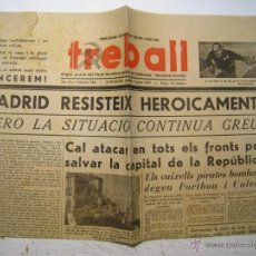 Coleccionismo de Revistas y Periódicos: TREBALL (PARTIT SOCIALISTA UNIFICAT CATALUNYA PSUC) - 9 ENE. 1937 - DIARIO ORIGINAL DE LA EPOCA