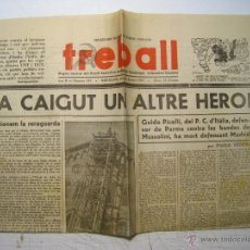Coleccionismo de Revistas y Periódicos: TREBALL (PARTIT SOCIALISTA UNIFICAT CATALUNYA PSUC) - 8 ENE. 1937 - DIARIO ORIGINAL DE LA EPOCA