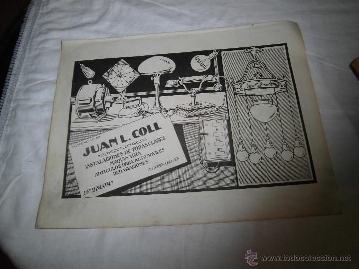 Coleccionismo de revistas y peri&oacute;dicos: PUBLICIDAD JUAN R.COLL ELECTRICISTA SAN SEBASTIAN/TRUST JOYERO HOJA DE REVISTA NUEVO MUNDO 1921