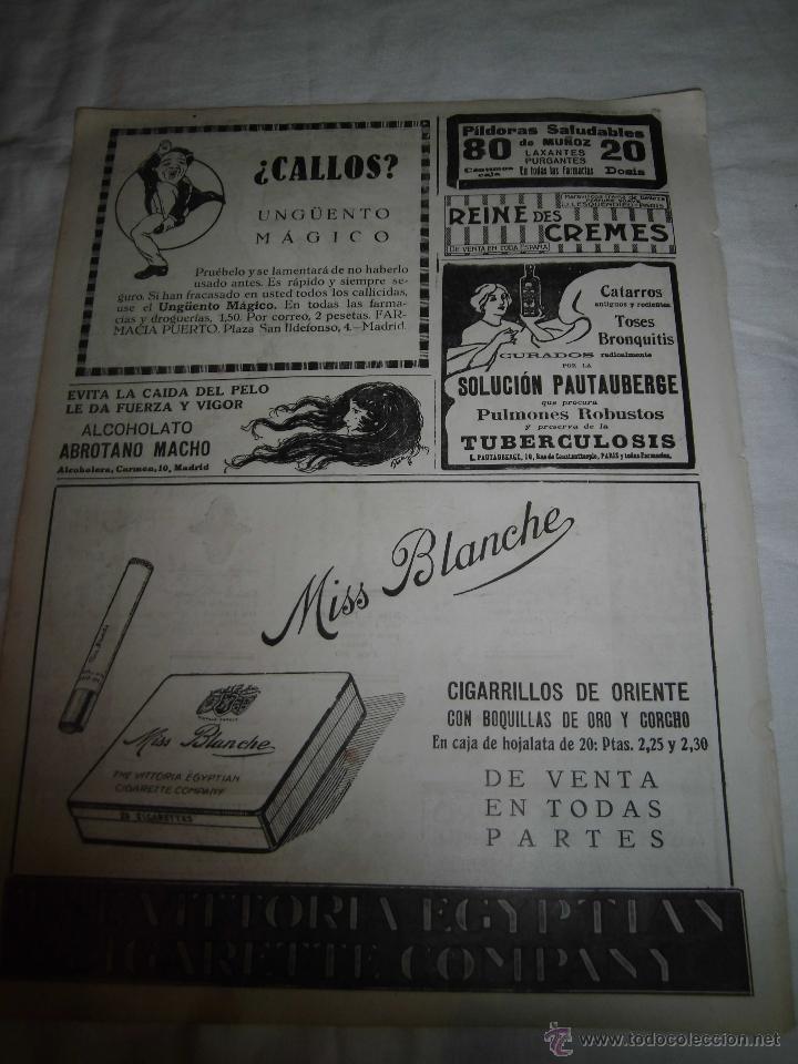 Coleccionismo de revistas y peri&oacute;dicos: PUBLICIDAD CIGARRILLOS MIS BLANCHE/JOYEROS TRUST SAN SEBASTIAN HOJA DE REVISTA NUEVO MUNDO 1921