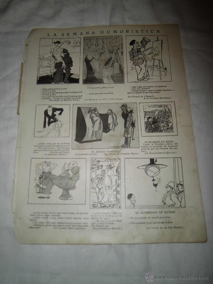 Coleccionismo de Revistas y Peri&oacute;dicos: LA SEMANA HUMORISTICA HOJA DE REVISTA NUEVO MUNDO 1921