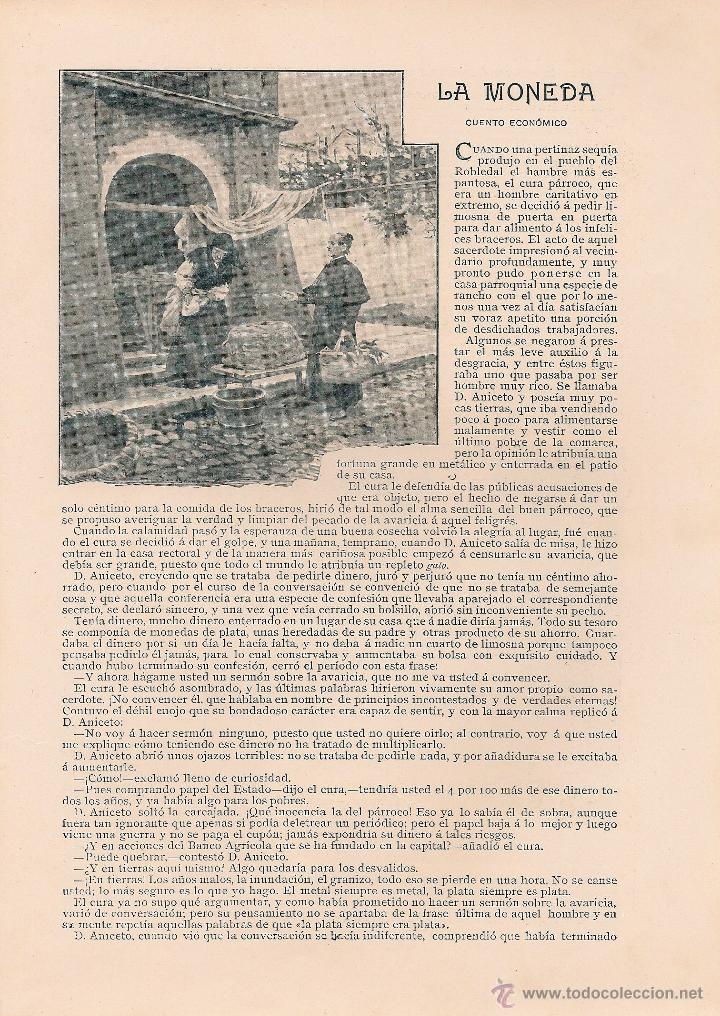 Colecionismo de Revistas e Jornais: La moneda / cuento de Emilio S&aacute;nchez Pastor con dibujos de M&eacute;ndez Bringa - 1903