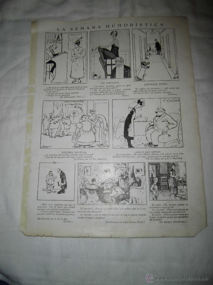 Coleccionismo de Revistas y Peri&oacute;dicos: LA SEMANA HUMORISTICA HOJA DE REVISTA NUEVO MUNDO 1921