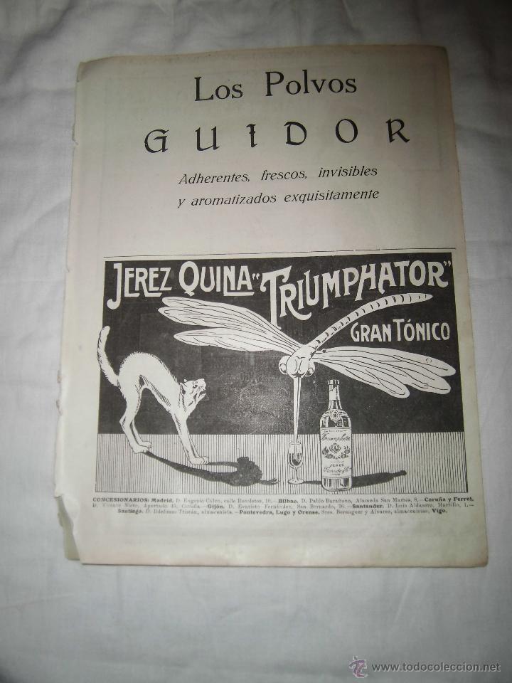 Coleccionismo de revistas y peri&oacute;dicos: LOS POLVOS GUIDOR/JEREZ QUINA TRIUMPHATOR/CAVALLA CIGARRILLOS HOJA DE REVISTA NUEVO MUNDO 1921