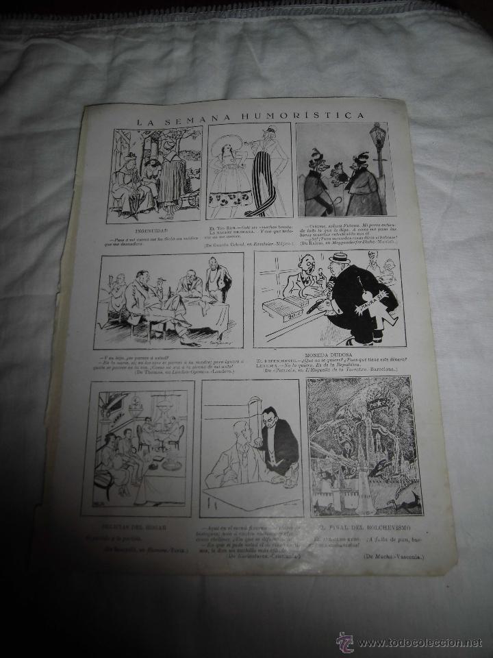 Coleccionismo de Revistas y Peri&oacute;dicos: LA SEMANA HUMORISTICA HOJA DE REVISTA NUEVO MUNDO 1921