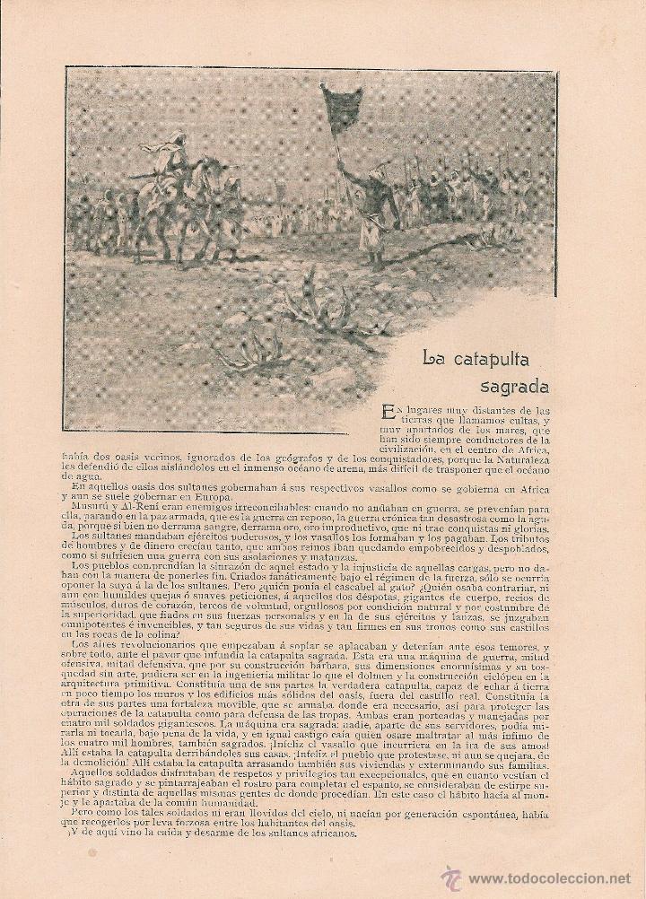 Collectionnisme de Revues et Journaux: La catapulta sagrada / cuento de Eugenio Selles con dibujos de Regidor - 1903