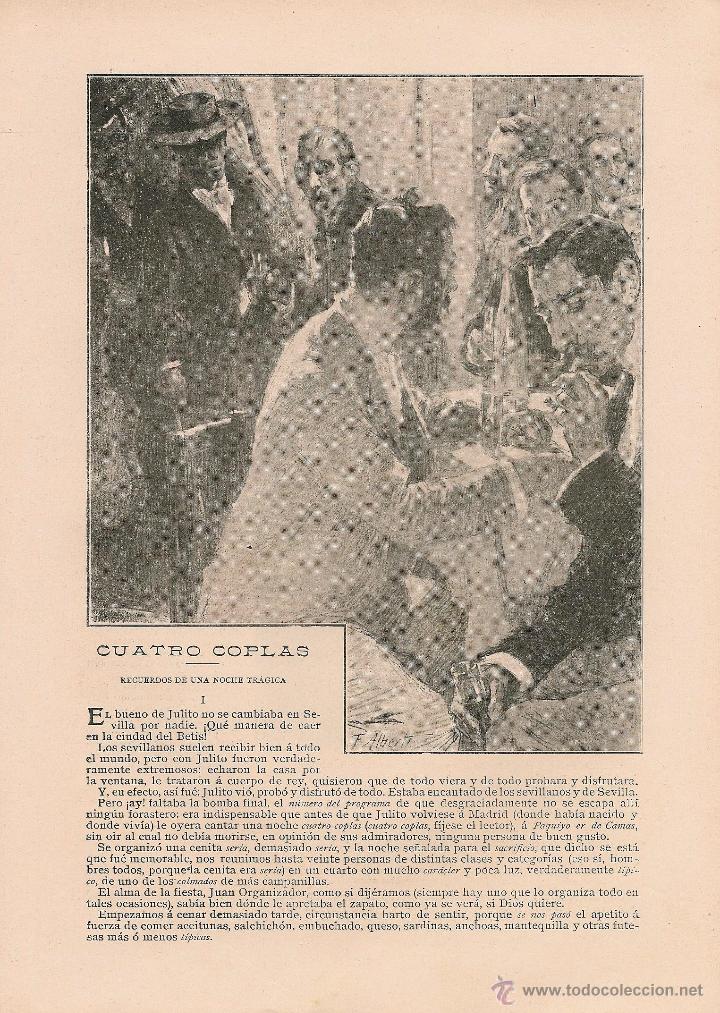 Coleccionismo de revistas y peri&oacute;dicos: Cuatro coplas / cuento de S. y J. &Aacute;lvarez Quintero con dibujos de Alberti - 1903