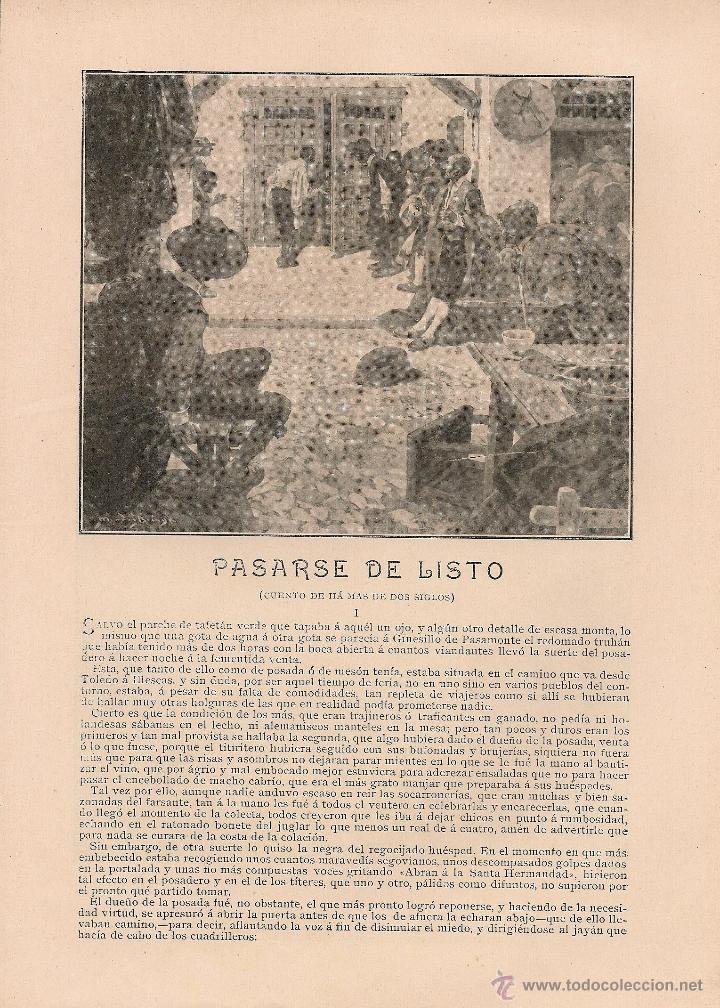 Sammeln von Zeitschriften und Zeitungen: Pasarse de listo / cuento de &Aacute;ngel R. Chaves, dibujos M&eacute;ndez Bringa  - 1903
