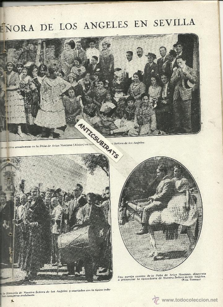 Collectionnisme de Revues et Journaux: REVIST 1927 RAMON RIGOL DECORADOR ROMERIA NUESTRA SE&Ntilde;ORA DE LOS ANGELES PE&Ntilde;A DE ARIAS MONTANO ALAJAR