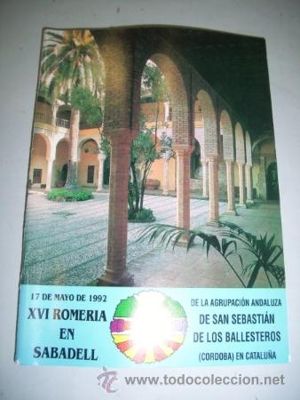 Sammeln von Zeitschriften und Zeitungen: PROGRAMA. ROMER&Iacute;A : SABADELL : MAYO 1992