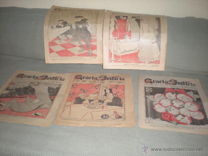 Colecionismo de Revistas e Jornais: LOTE  5 PERIODICOS  EPOCA 2&ordm; REPUBLICA  GRACIA Y JUSTICIA .ORGANO EXTREMISTA DEL HUMORISMO NACIONAL.
