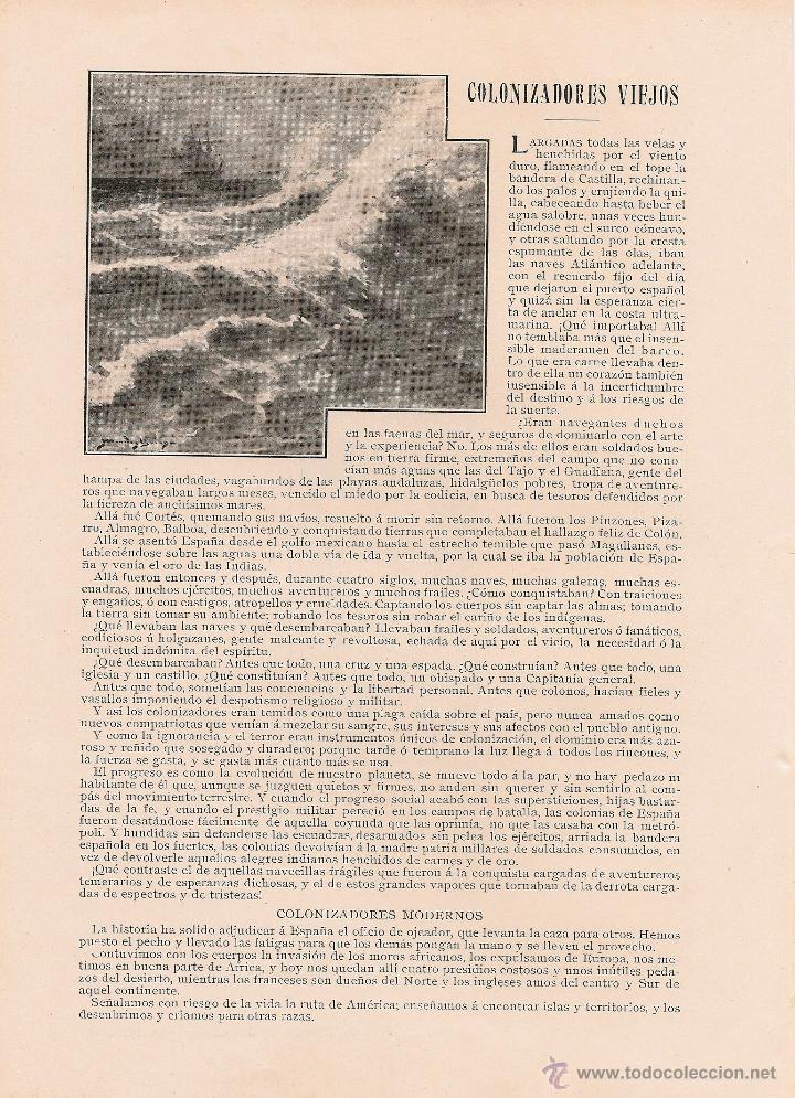 Coleccionismo de Revistas y Peri&oacute;dicos: Colonizadores viejos / cuento de Eugenio Sell&eacute;s con dibujos de M&eacute;ndez Bringa - 1904