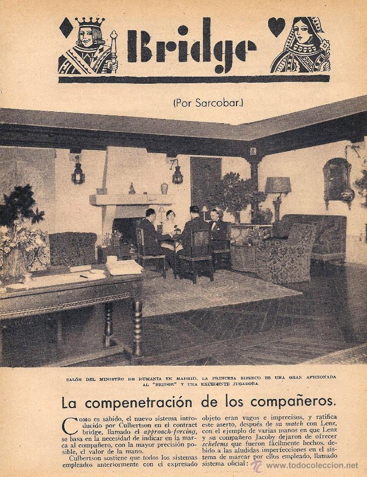 Coleccionismo de Revistas y Peri&oacute;dicos: * BRIDGE * BIBESCO * La compenetraci&oacute;n con los compa&ntilde;eros - 1932