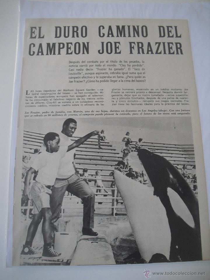 Coleccionismo de Revistas y Peri&oacute;dicos: 1971 recorte de prensa 3 (5 p&aacute;ginas) hojas sobre la vida de Joe Frazier Boxeador. Boxeo. 30 x 21 cm