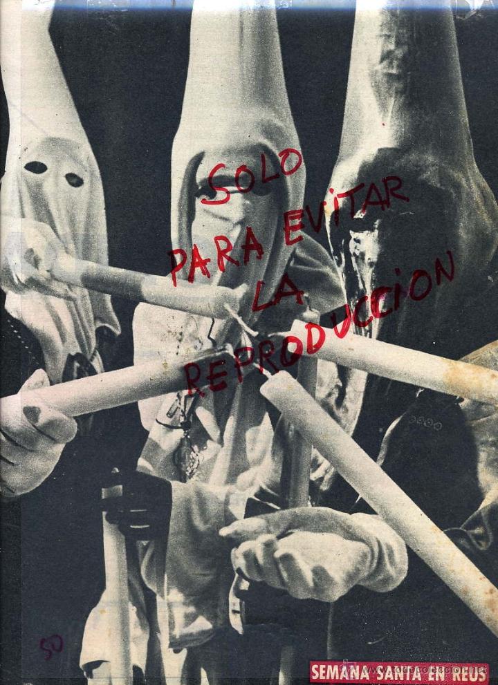 Coleccionismo de Revistas y Peri&oacute;dicos: REUS 1964 TARRAGONA SEMANA SANTA ENCAPUCHADOS HOJA PORTADA REVISTA