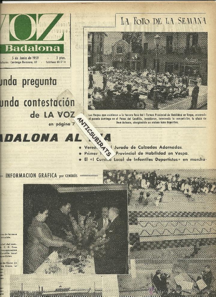Coleccionismo de Revistas y Peri&oacute;dicos: REVISTA 1959 PRIMER TORNEO PROVINCIAL DE HABILIDAD CON VESPA GIMCAMA GYMCAMA EN BADALONA