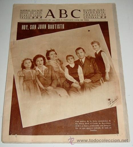 Coleccionismo de Revistas y Peri&oacute;dicos: ANTIGUO PERIODICO ABC - EN PORTADA FOTO DE LA FAMILIA REAL, CON MOTIVO DE LA FIESTA ONOMASTICA - MON
