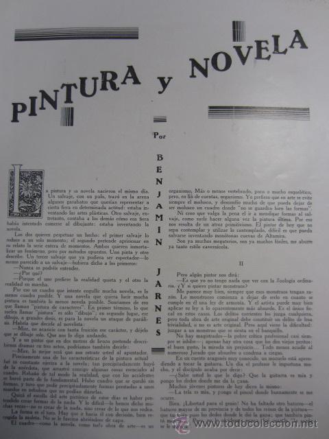 Coleccionismo de Revistas y Peri&oacute;dicos: Pintura y novela / por Benjam&iacute;n Jarn&eacute;s  - 1930