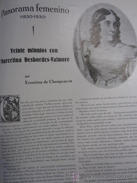 Coleccionismo de revistas y peri&oacute;dicos: Marcelina Desbordes-Valmore / Ernestina de Champourcin - 1930