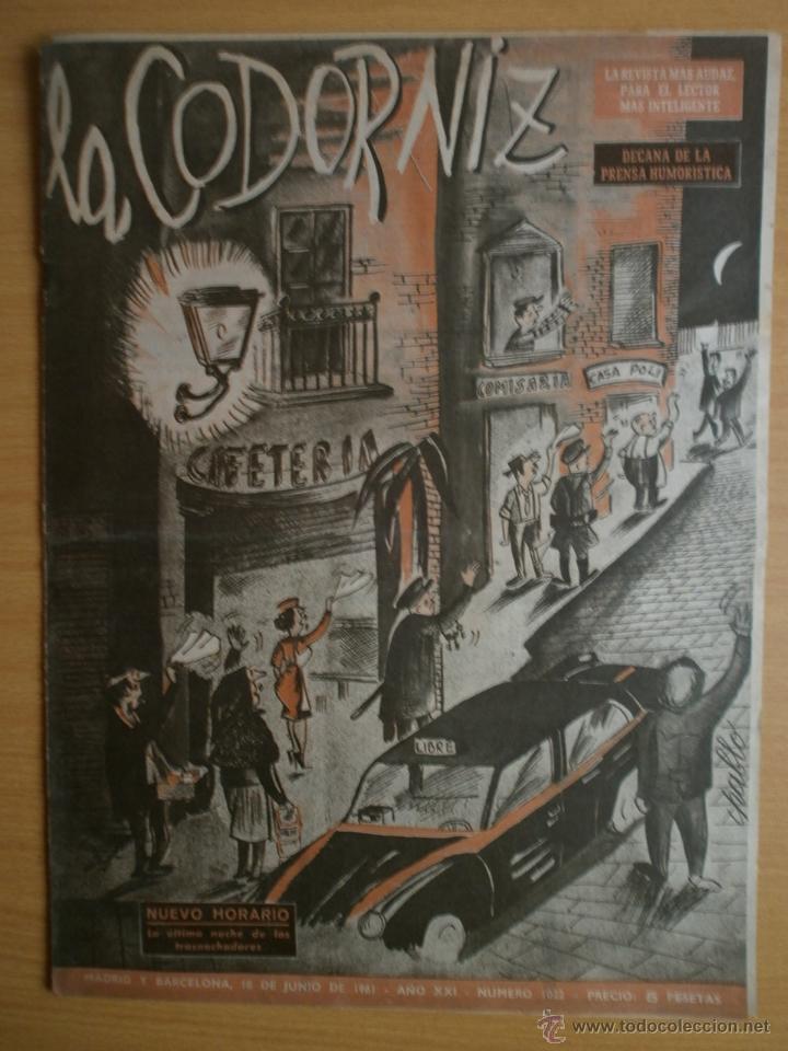 Coleccionismo de Revistas y Peri&oacute;dicos: LA CODORNIZ N&ordm;1022. A&Ntilde;O 1961.