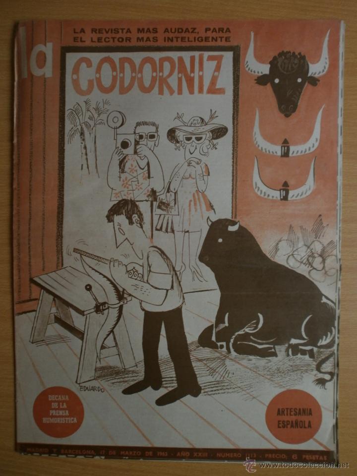 Coleccionismo de Revistas y Peri&oacute;dicos: LA CODORNIZ N&ordm;1113. A&Ntilde;O 1963. ARTESANIA ESPA&Ntilde;OL.