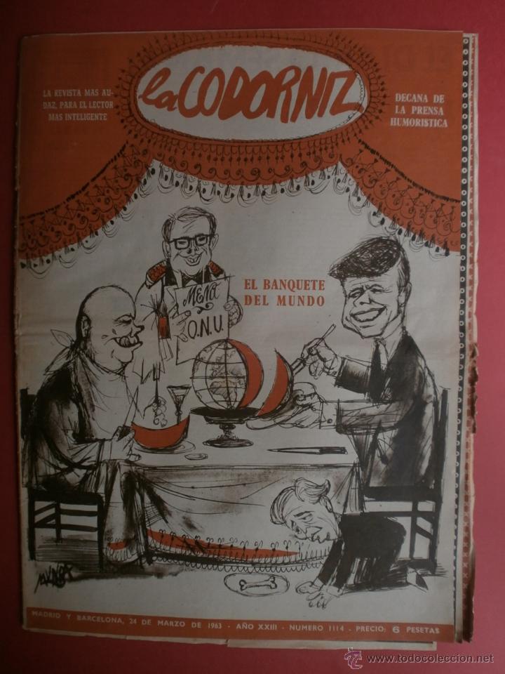 Coleccionismo de Revistas y Peri&oacute;dicos: LA CODORNIZ N&ordm;1114. A&Ntilde;O 1963. EL BANQUETE DEL MUNDO.