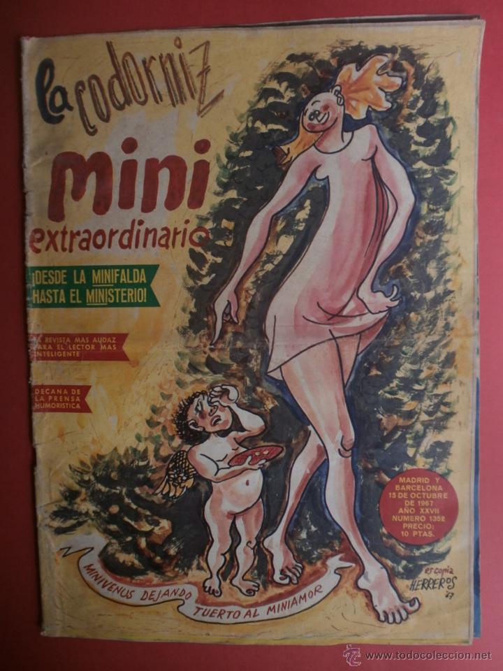 Coleccionismo de Revistas y Peri&oacute;dicos: LA CODORNIZ N&ordm;1352 EXTRAORDINARIO. A&Ntilde;O 1967. &iexcl;DESDE LA MINIFALDA HASTA EL MINISTERIO!