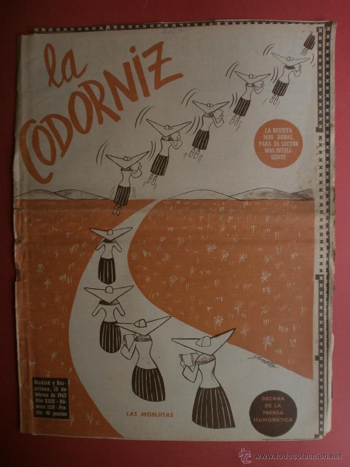 Coleccionismo de Revistas y Peri&oacute;dicos: LA CODORNIZ N&ordm;1108. A&Ntilde;O 1963. LAS MONJITAS.