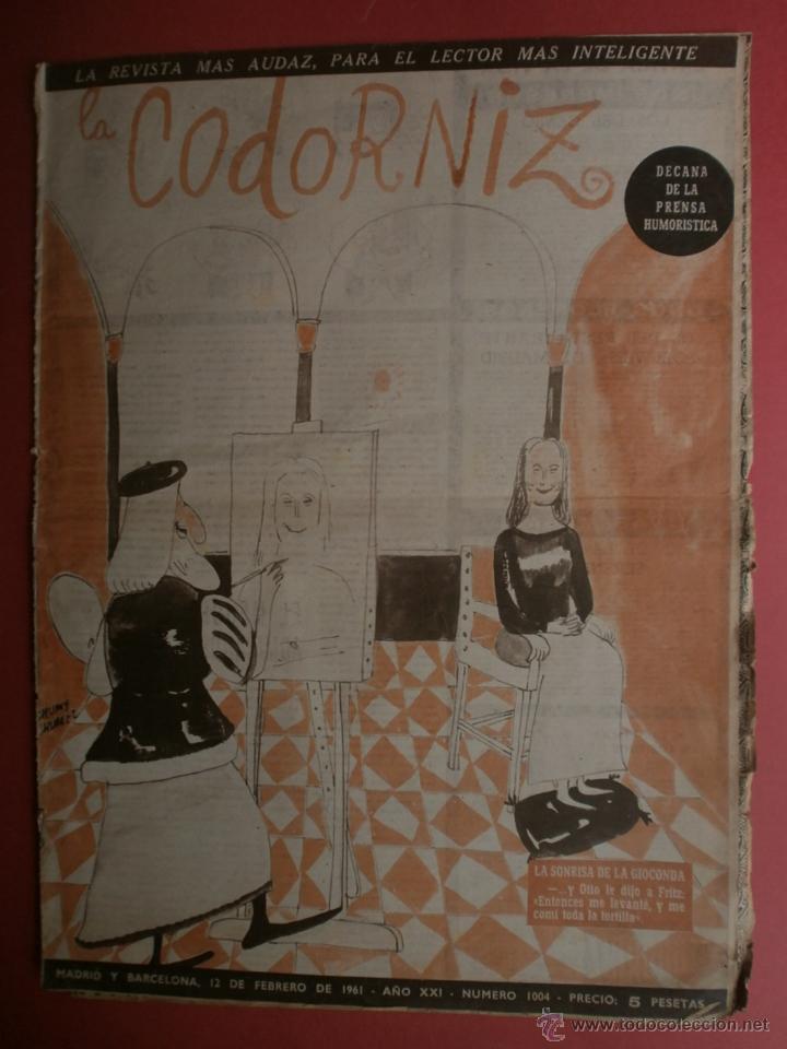 Coleccionismo de Revistas y Peri&oacute;dicos: LA CODORNIZ N&ordm;1004. A&Ntilde;O 1961. LA SONRISA DE GIOCONDA.