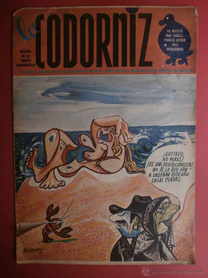 Coleccionismo de Revistas y Peri&oacute;dicos: LA CODORNIZ N&ordm;1638. A&Ntilde;O 1973. PORTADA HERREROS.
