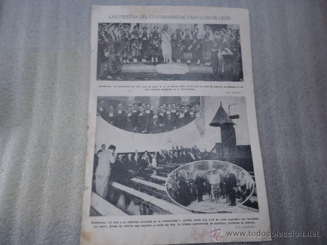 Coleccionismo de Revistas y Peri&oacute;dicos: 1928 -fiesta centenario fray luis de leon - salamanca , infanta do&ntilde;a beatriz - rey y su comitiva