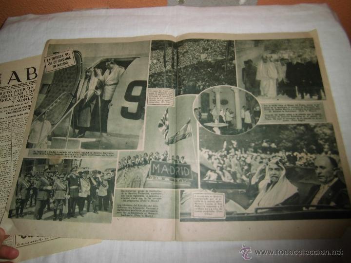 Coleccionismo de revistas y peri&oacute;dicos: LA ENTRADA DEL REY DE JORDANIA EN MADRID 2 HOJAS DE REVISTA ABC 1949